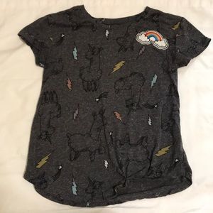 Art Class Girl’s Rainbow/Llama/Lightning Print Tee